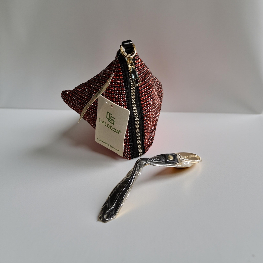 NWOT Caleesa Sparkling Red and Black Rhinestone Wristlet